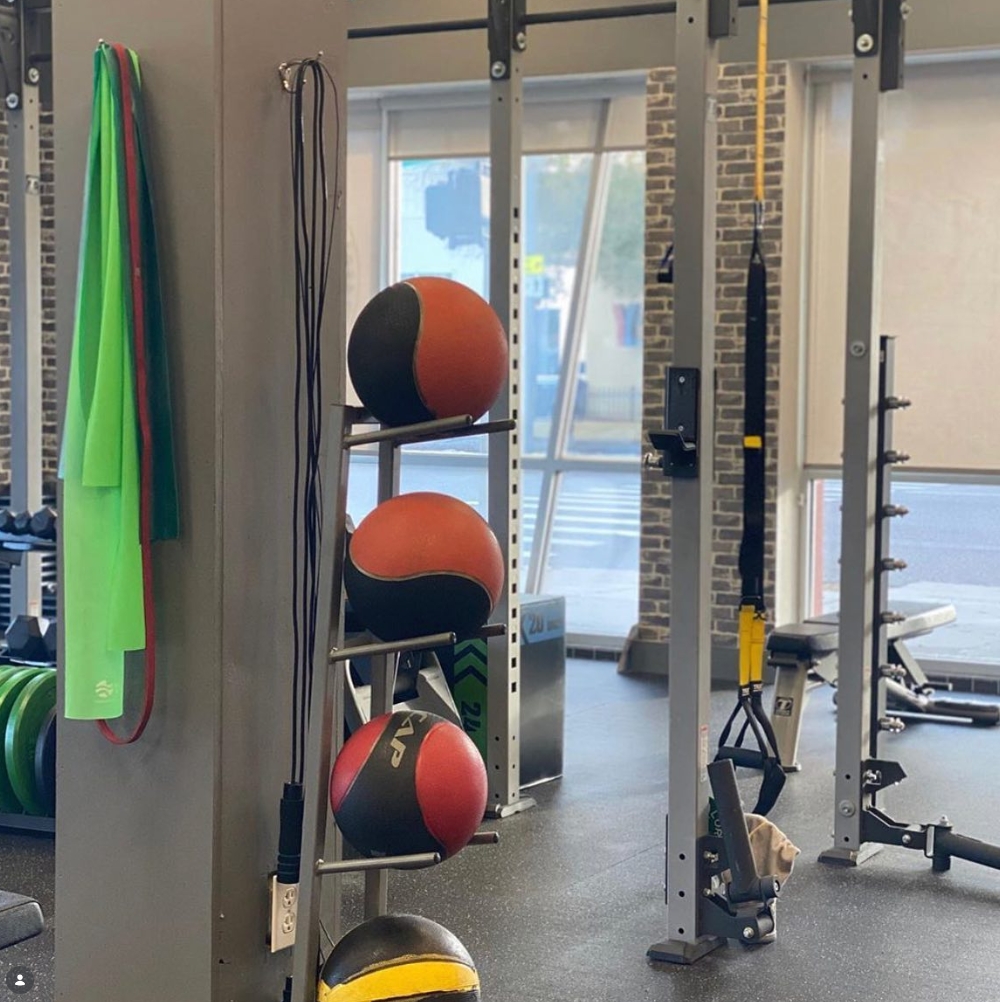 Medicine balls, resistance bands, and functional training equipment